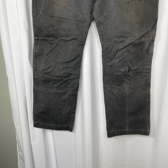Wrangler work pants men's waist size 38 x 30 gray jeans reinforced knees - Picture 3 of 16